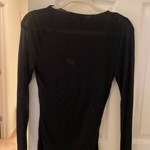 A&F Sheer Black Long Sleeve Top with tank